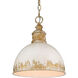 Alison 1 Light 12 inch Vintage Gold Pendant Ceiling Light in Antique Ivory, Medium